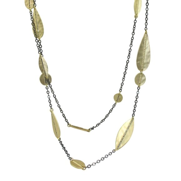 Chico's Gold Tone Leaf Multistrand Leaf Necklace Nature Ethereal Feminine $69 - Picture 5 of 8